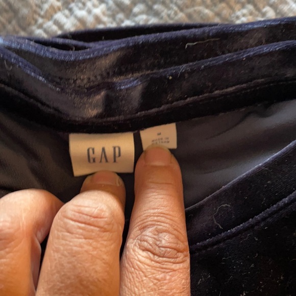 Blue velvet short sleeve top. - Picture 2 of 4